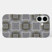 Retro Metallic Silver Decorative Squares Patroon Case-Mate iPhone Case (Achterkant (horizontaal))
