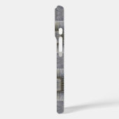 Retro Metallic Silver Decorative Squares Patroon Case-Mate iPhone Case (Achterkant / Links)