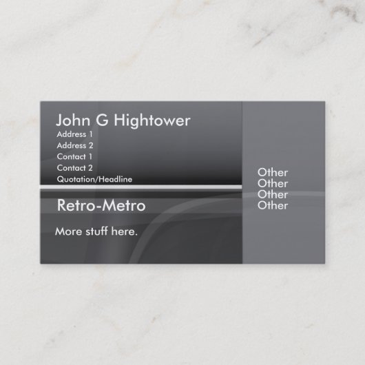 Retro Metro Collectie Visitekaartje (Voorkant)