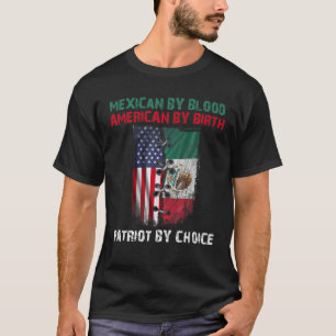 Retro Mexicaan door bloed Amerikaan door geboortec T-shirt