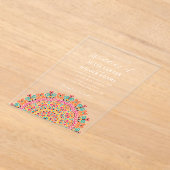 Retro Mexicaans Terrein Bloeiende Mandala bruiloft Acryl Uitnodigingen (Laagn)