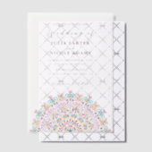 Retro Mexicaans Terrein Bloeiende Mandala bruiloft Vellum Uitnodigingen (Offset (Uitnodiging))