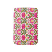 Retro Mexicaanse Talavera Bloemen Fuchsia Roze Blo Badmat (Voorkant Verticaal)