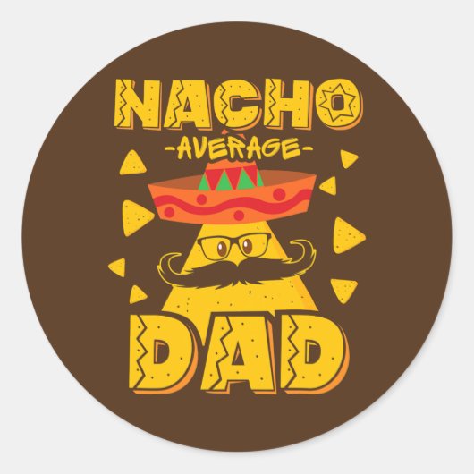 Retro Mexicaanse vader voor Nacho Lovers vaderdag Ronde Sticker (Voorkant)