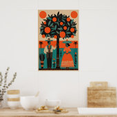 Retro Mexicaanse volkskunstprint Levendige Illustr Poster (Keuken)