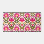 Retro Mexican Flowers Fuchsia Pink Floral Bureaumat (Voorkant)