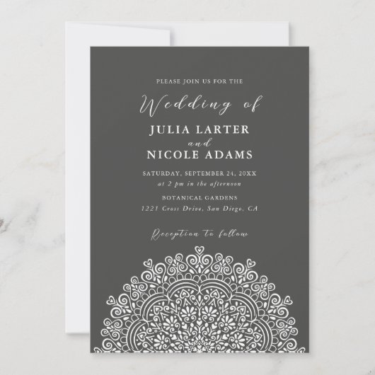 Retro Mexican Terrain Flourishing Mandala Wedding Kaart (Voorkant)