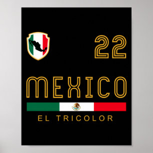 Retro Mexico Shirt Voetbal Voetbal Vlag Fan Cadeau Poster