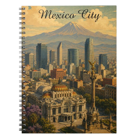 Retro Mexico Stad CDMX Reis Notitieboek (Voorkant)