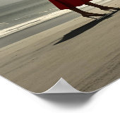 Retro Miami Beach 1940's roadster op het strand Poster (Hoek)