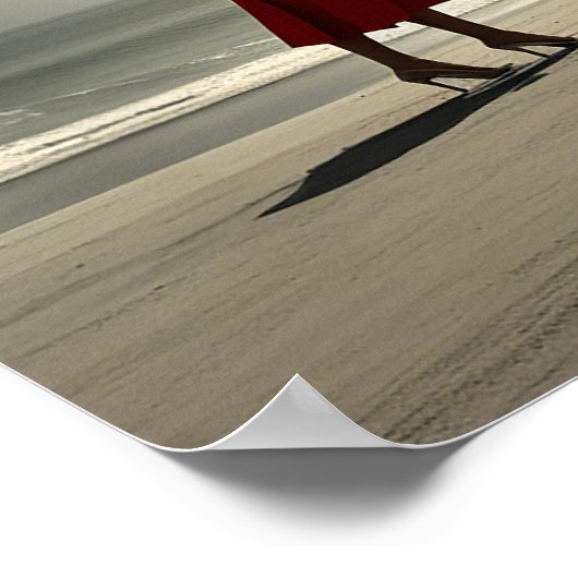 Retro Miami Beach 1940's roadster op het strand Poster (Hoek)