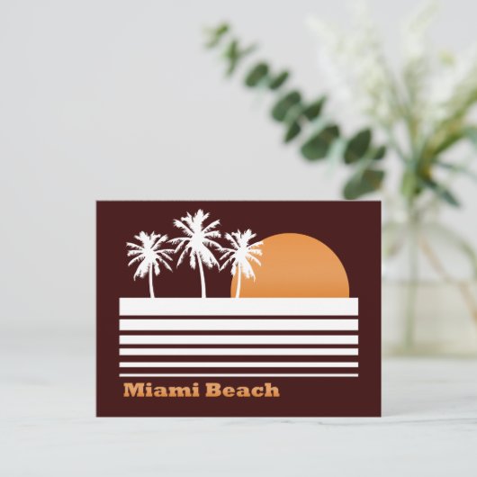 Retro Miami Beach Briefkaart (Staand voorkant)