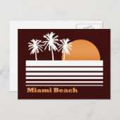 Retro Miami Beach Briefkaart (Voorkant / Achterkant)