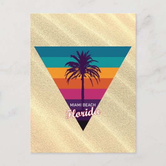 Retro Miami Beach Florida Revel Briefkaart (Voorkant)
