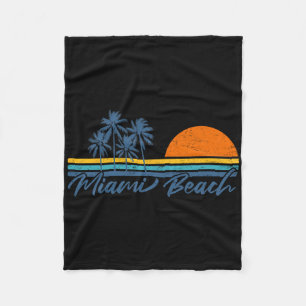 Retro Miami Beach Florida T-shirts Vrouwen Mannen  Fleece Deken