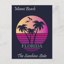 Retro Miami Beach Florida Vintage Travel Briefkaart