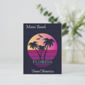 Retro Miami Beach Florida Vintage Travel Briefkaart (Staand voorkant)