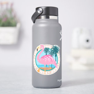 Retro Miami Beach Kijk Flamingo Sticker