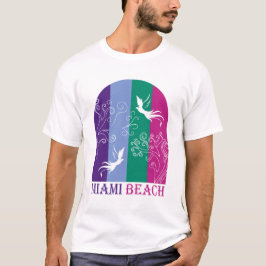 Retro Miami Beach Kleurrijke Tropische Vogels T-shirt