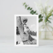 Retro Miami Beach Lady Foto van 1950 Briefkaart (Staand voorkant)