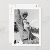 Retro Miami Beach Lady Foto van 1950 Briefkaart (Voorkant / Achterkant)