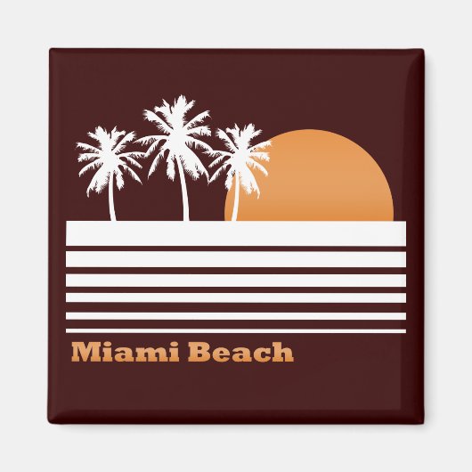 Retro Miami Beach Magnet (Voorkant)