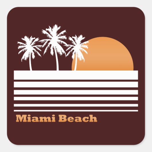 Retro Miami Beach Stickers (Voorkant)