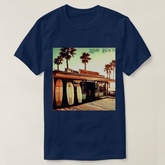 Retro | Miami Beach | Surf Winkelen | Unisex | T-s T-shirt (Design voorkant)