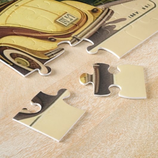 Retro Miami Briefkaart van 1920strand Ocean Drive Legpuzzel (Zijkant)