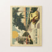 Retro Miami Briefkaart van 1920strand Ocean Drive Legpuzzel (Verticaal)