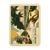 Retro Miami Briefkaart van 1920strand Ocean Drive Magneet (Verticaal)