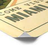 Retro Miami Briefkaart van 1920strand Ocean Drive Poster (Hoek)