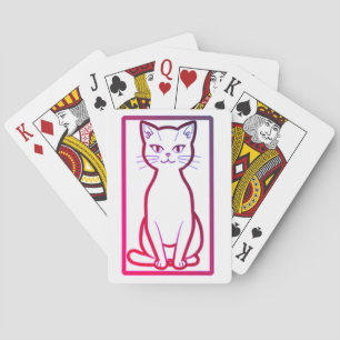 Retro Miami Cat – Minimalistische speelkaarten