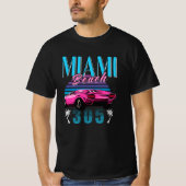 Retro Miami Florida 305 auto T-shirt (Voorkant)