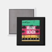 Retro Miami Florida Beach Souvenir Magneet (Voorkant / Achterkant)