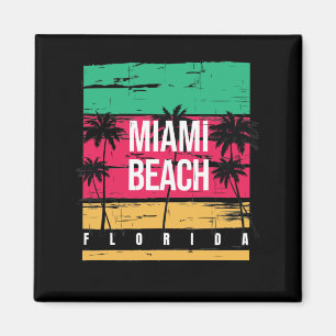 Retro Miami Florida Beach Souvenir Magneet