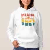 Retro Miami Florida Beach Souvenir Palm Tree 80's Hoodie (Voorkant)