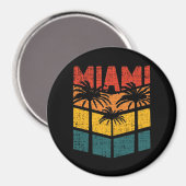 Retro Miami Florida Beach Souvenir Palm Tree 80's Magneet (Voorkant / Achterkant)
