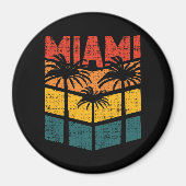 Retro Miami Florida Beach Souvenir Palm Tree 80's Magneet (Voorkant)