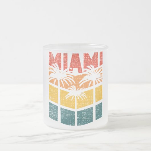 Retro Miami Florida Beach Souvenir Palm Tree 80's Matglas Koffiemok (Center)