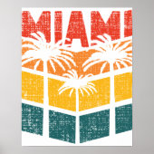 Retro Miami Florida Beach Souvenir Palm Tree 80's Poster (Voorkant)