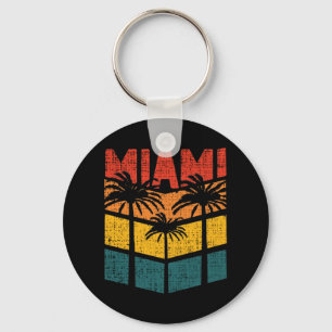 Retro Miami Florida Beach Souvenir Palm Tree 80's Sleutelhanger