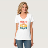 Retro Miami Florida Beach Souvenir Palm Tree 80's T-shirt (Voorkant volledig)