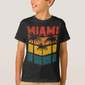 Retro Miami Florida Beach Souvenir Palm Tree 80's T-shirt (Voorkant)