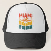 Retro Miami Florida Beach Souvenir Palm Tree 80's Trucker Pet (Voorkant)