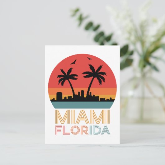  Retro Miami Florida Briefkaart (Staand voorkant)
