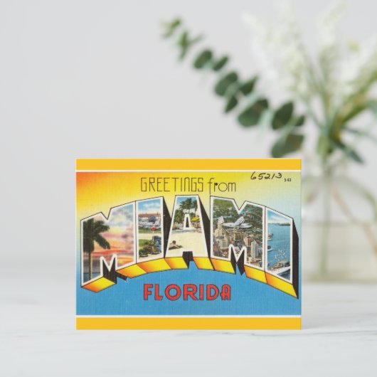 Retro Miami Florida. Briefkaart (Staand voorkant)
