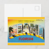 Retro Miami Florida. Briefkaart (Voorkant / Achterkant)