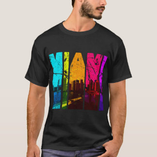 Retro Miami Florida CityScape Skyline T-shirt
