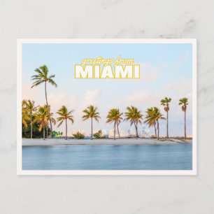 Retro Miami Florida Palmboom Foto Groeten Briefkaart